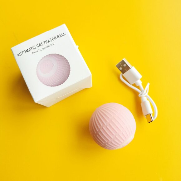 Mini Smart Pet Toy Ball Auto Obstacle Avoidance USB-C Rechargeable Colorful Ligh - Picture 3 of 4